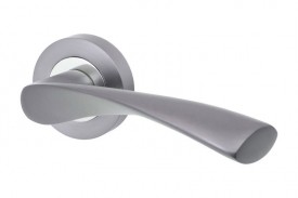 Door Handles Vision Designer Lyra Lever on Round Rose Graphite & Polished Chrome 5203 15.73